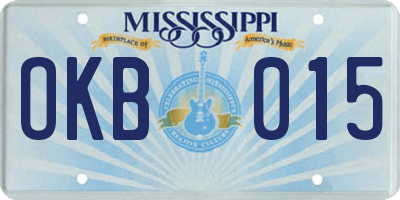 MS license plate OKB015