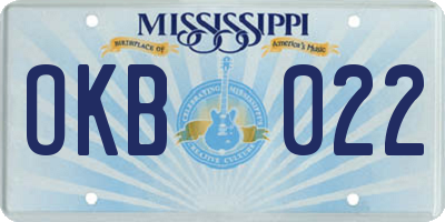MS license plate OKB022