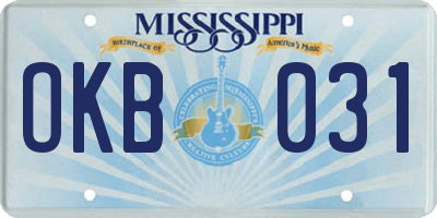 MS license plate OKB031