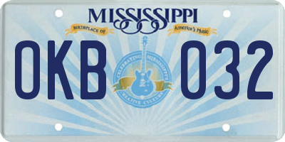 MS license plate OKB032