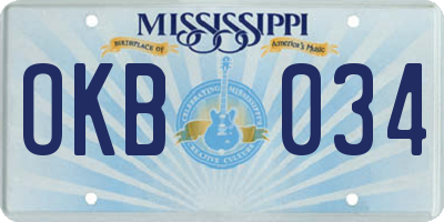 MS license plate OKB034