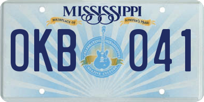 MS license plate OKB041