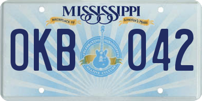 MS license plate OKB042