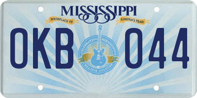 MS license plate OKB044