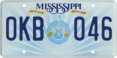 MS license plate OKB046