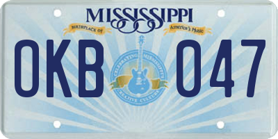 MS license plate OKB047