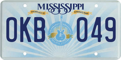 MS license plate OKB049