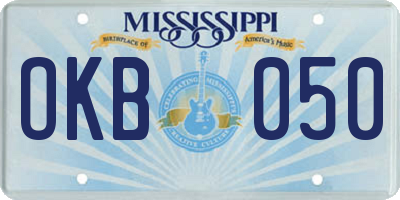 MS license plate OKB050