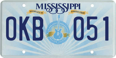 MS license plate OKB051