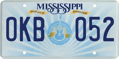 MS license plate OKB052