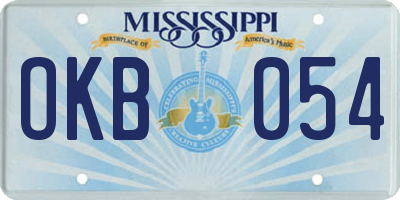 MS license plate OKB054