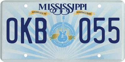 MS license plate OKB055