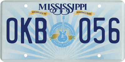 MS license plate OKB056