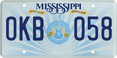 MS license plate OKB058