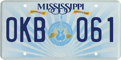 MS license plate OKB061