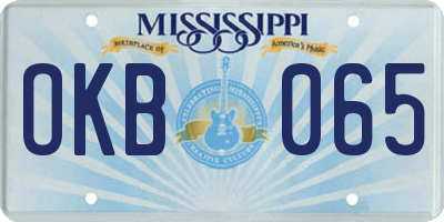 MS license plate OKB065