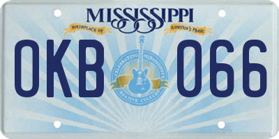 MS license plate OKB066