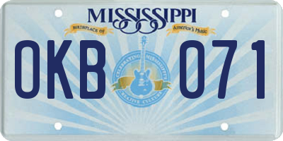 MS license plate OKB071