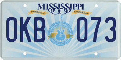 MS license plate OKB073