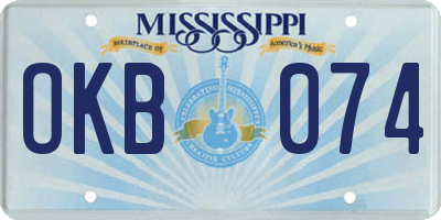 MS license plate OKB074