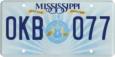 MS license plate OKB077