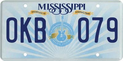 MS license plate OKB079