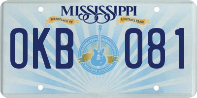 MS license plate OKB081