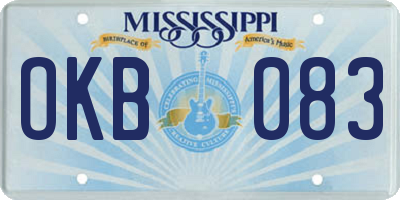 MS license plate OKB083