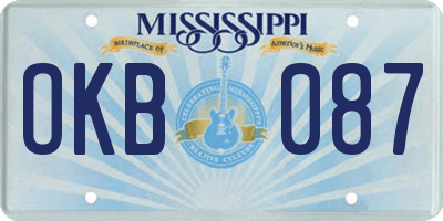 MS license plate OKB087