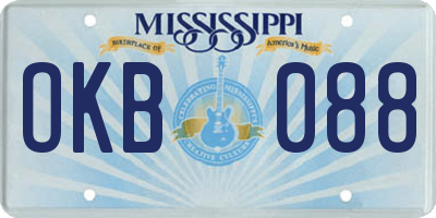 MS license plate OKB088