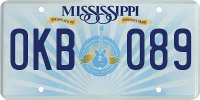 MS license plate OKB089