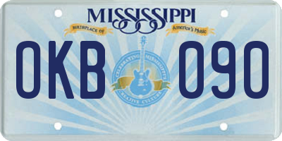 MS license plate OKB090