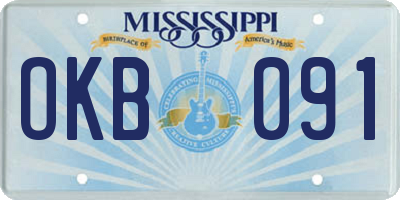 MS license plate OKB091