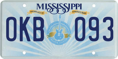 MS license plate OKB093