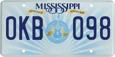 MS license plate OKB098
