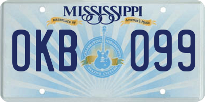 MS license plate OKB099