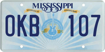 MS license plate OKB107