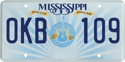 MS license plate OKB109