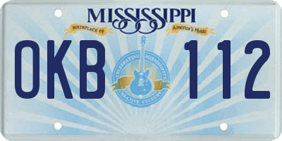 MS license plate OKB112