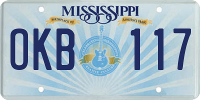 MS license plate OKB117