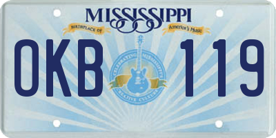 MS license plate OKB119