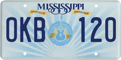 MS license plate OKB120