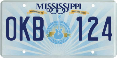 MS license plate OKB124