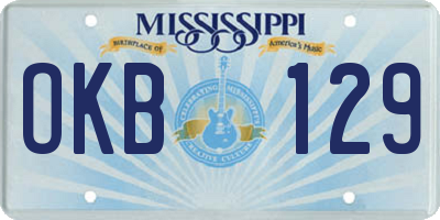 MS license plate OKB129