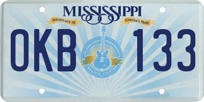 MS license plate OKB133