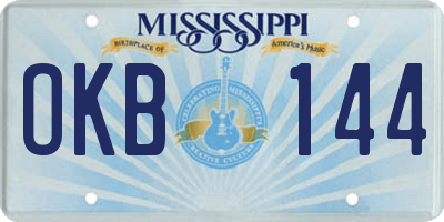 MS license plate OKB144