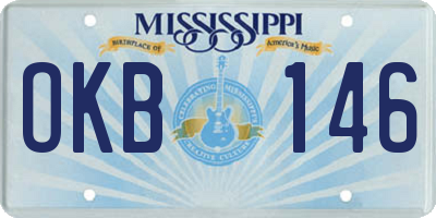 MS license plate OKB146