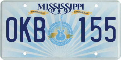MS license plate OKB155