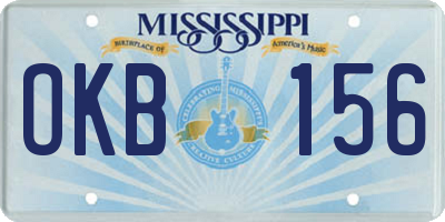 MS license plate OKB156