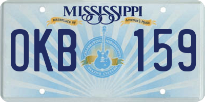 MS license plate OKB159